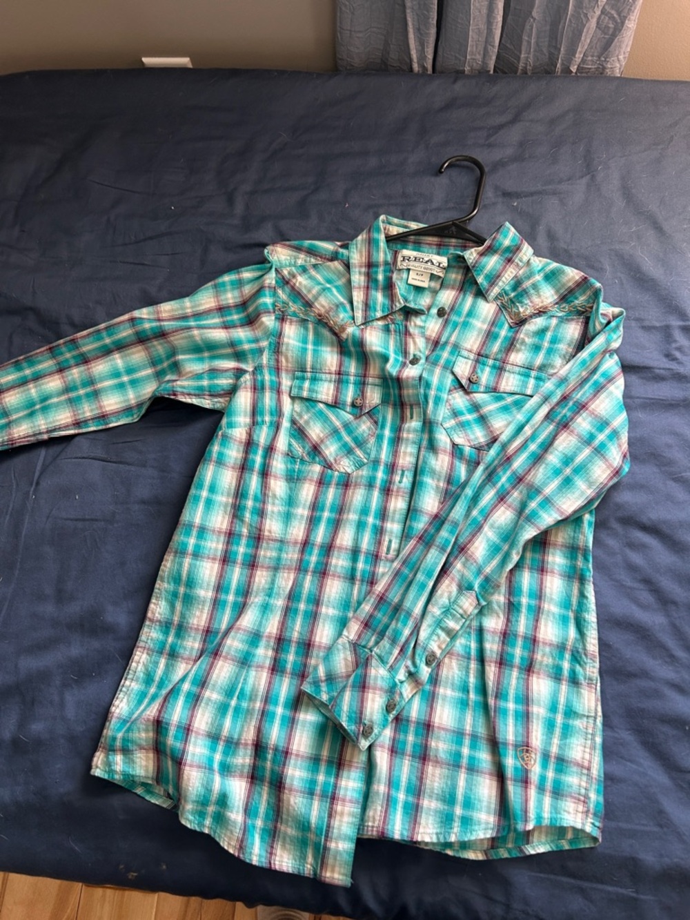 Ariat women’s ' Blue Plaid Button-Up Shirt